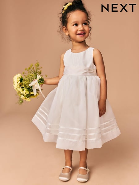Cream Flower Girl Organza Dress (3mths-10yrs) (E37874) | € 57 - € 65