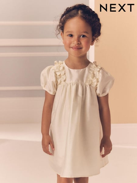 Ivory Taffeta Ruffle Party Dress (3mths-8yrs) (E37876) | € 24 - € 33