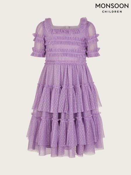 Monsoon Purple Ruffle Tiered Tulle Dress (E38641) | € 75 - € 90
