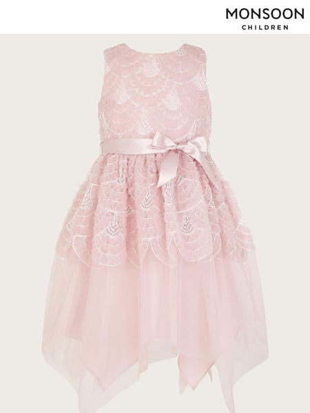 Monsoon Pink Scallop Embellished Tulle Dress (E38651) | € 50 - € 58