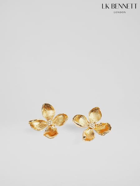 LK Bennett Metallic Posie Flower Statement Earrings (E38725) | € 92