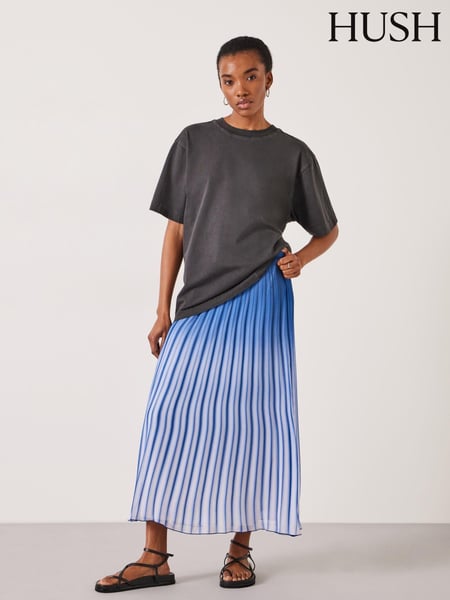 Hush Blue Olivia Maxi Ombre Pleat Skirt (E39167) | € 62