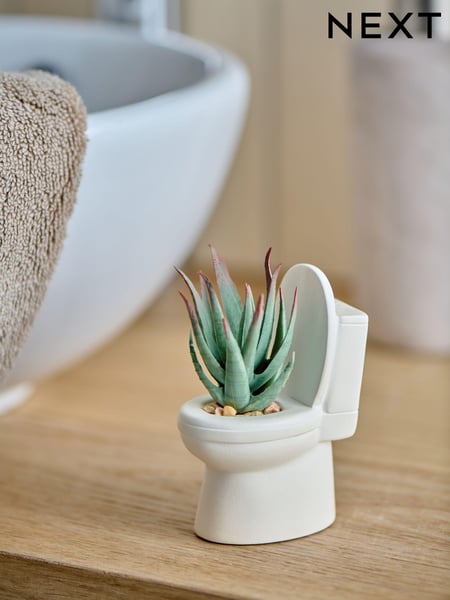 White Artificial Plant Toilet Toilet Ornament (E40091) | € 15