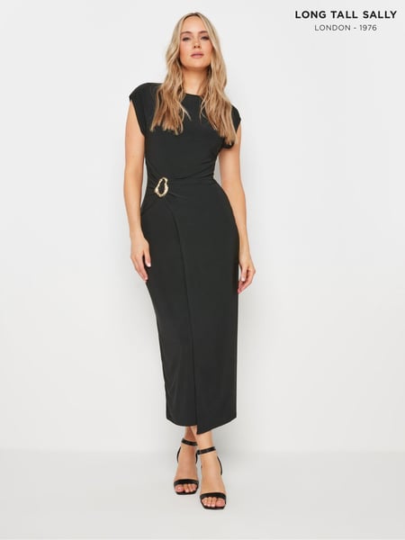 Long Tall Sally Blue Draped Buckle Detail Midaxi Dress (E40926) | € 67
