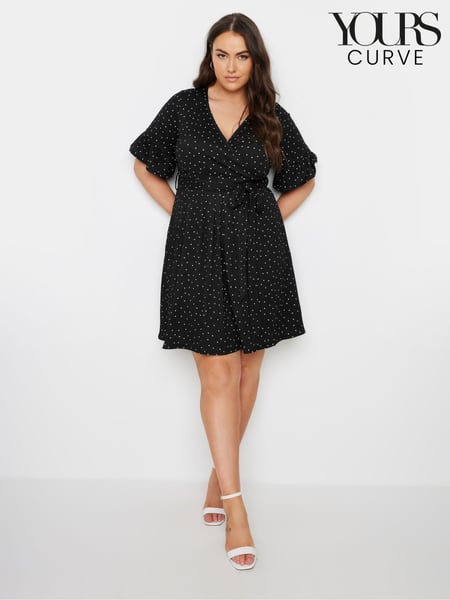 Yours Curve Black Dot Print Dress (E41311) | € 58