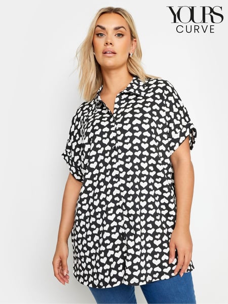 Yours Curve Black Light Button Front Shirt (E41312) | € 37