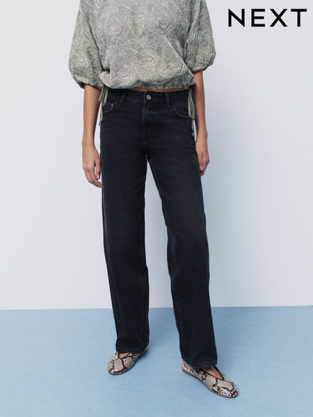 Schwarz - Baggy Wide Leg 100% Cotton Jeans (E41879) | 25 €