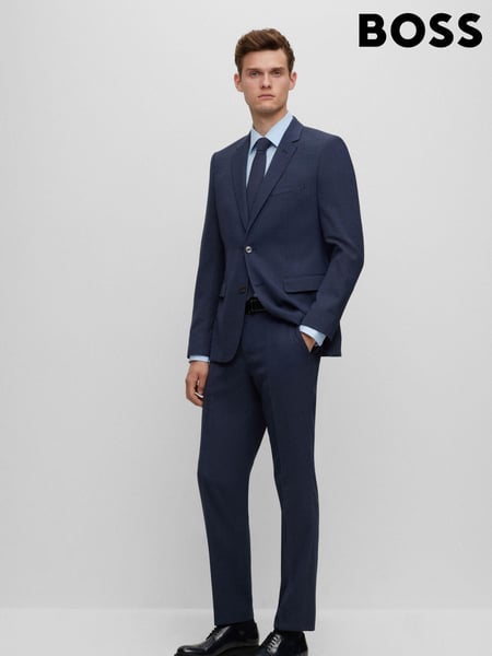 BOSS Blue BOSS Micro-Patterned Regular Fit  Wool Jacket (E42139) | € 241