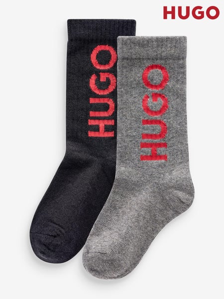 HUGO Black Logo Socks 2 Pack (E44188) | € 19