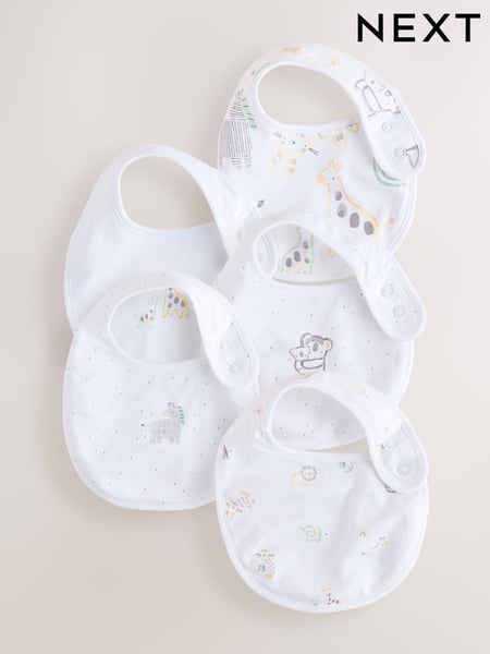 White 5 Pack Baby Bibs (E45518) | € 16