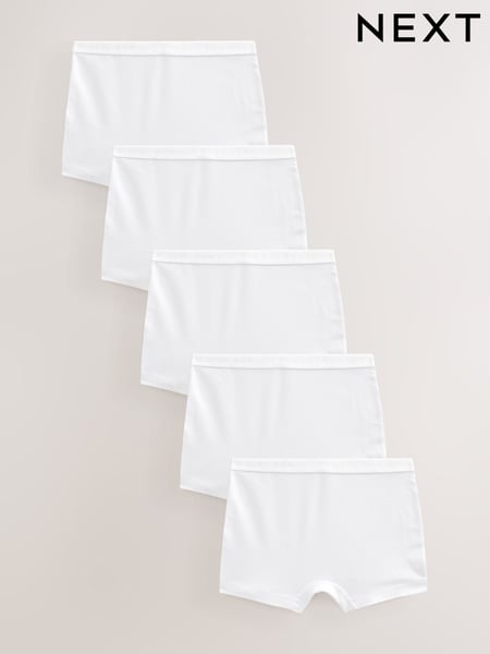 White Sparkle Short Briefs 5 Pack (2-16yrs) (E46466) | € 17 - € 26