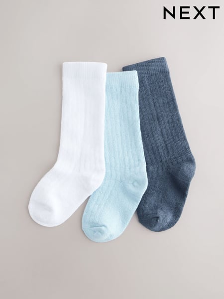 Blue Knee High Socks 3 Pack (0mths-2yrs) (E46815) | € 7