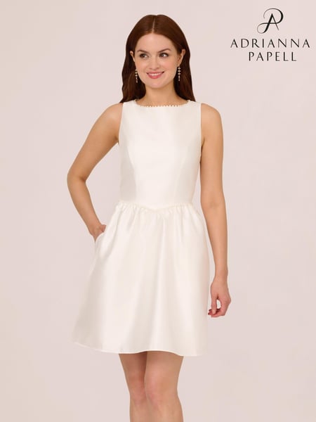 Adrianna Papell Pearl Mikado White Dress (E47353) | € 132