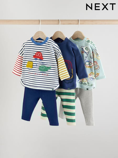 Bright Transport Baby Tops and Leggings 6 Piece Set (E48114) | € 43 - € 45