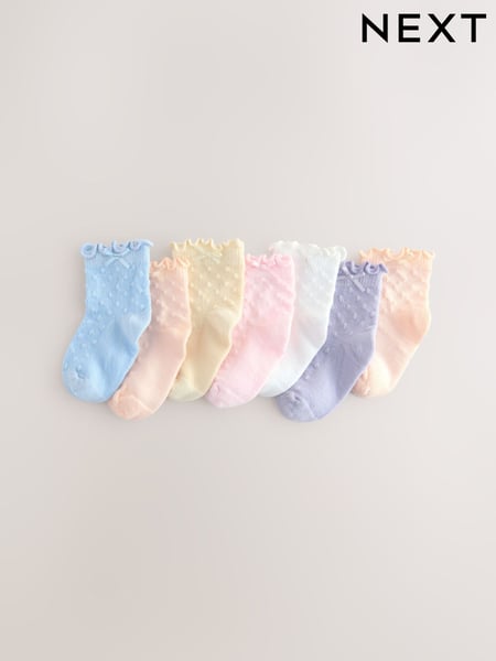 Multi Pastel Frill Baby Socks 7 Pack (0mths-2yrs) (E48277) | € 17
