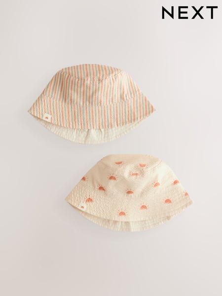 Neutral Stripe And Sun Baby Bucket Hats 2 Pack (E48691) | € 20