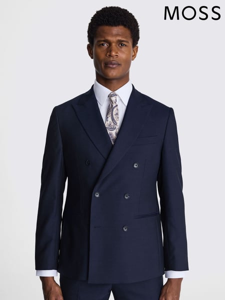 MOSS Blue Tailored Fit Half Lined Jacket (E48783) | € 202