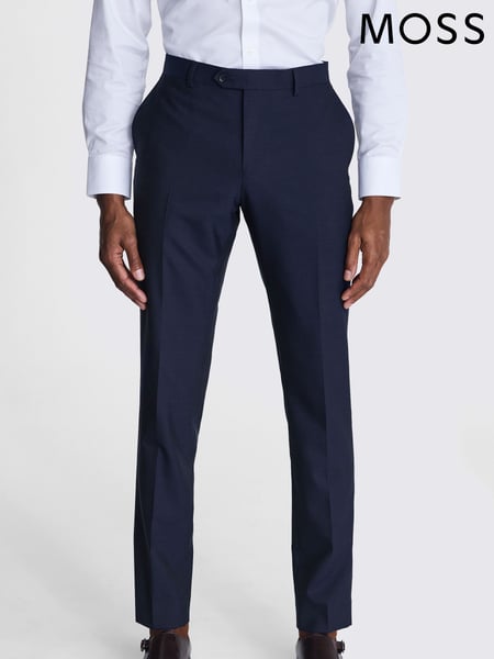 MOSS Blue Tailored Fit Half Lined Trousers (E48785) | € 109