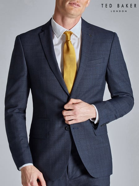 Ted Baker Tailoring Blue Ara Textured Check Slim Fit Jacket (E49637) | € 404