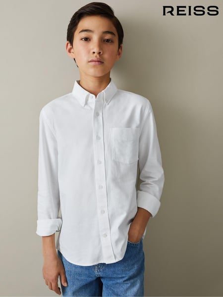 Reiss White Greenwich 9-13 yrs Button Down Oxford Shirt (E50686) | € 50
