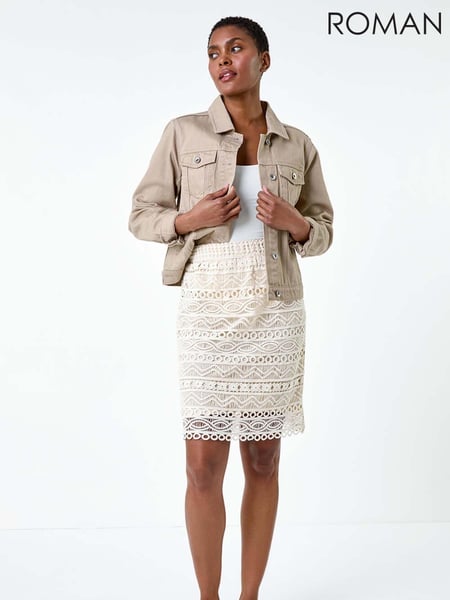 Roman Natural 100% Cotton Crochet Overlay Skirt (E51187) | € 27