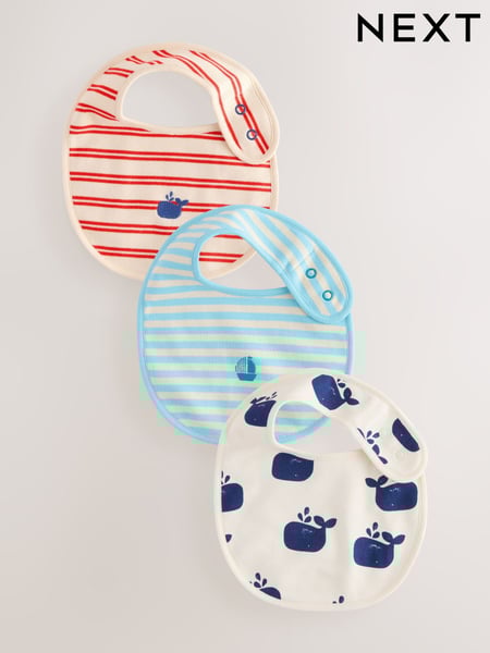 Blue/Red Stripe Nautical Baby Bibs 3 Pack (E51298) | € 10