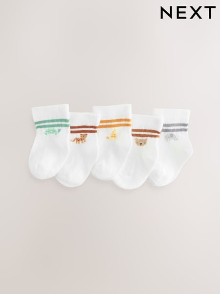 White Stripe Baby Socks 5 Pack (0mths-2yrs) (E51345) | € 9