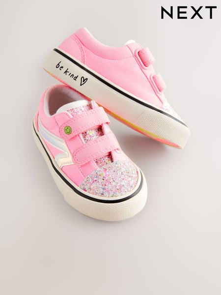 Pink Standard Fit (F) Touch Fasten Strap Printed Trainers (E51944) | € 26 - € 28