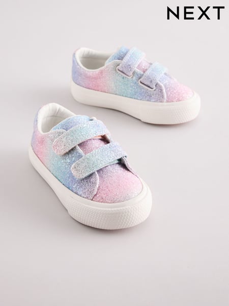Rainbow Glitter Standard Fit (F) Chunky Trainers With Touch Fastening (E51950) | € 23 - € 26