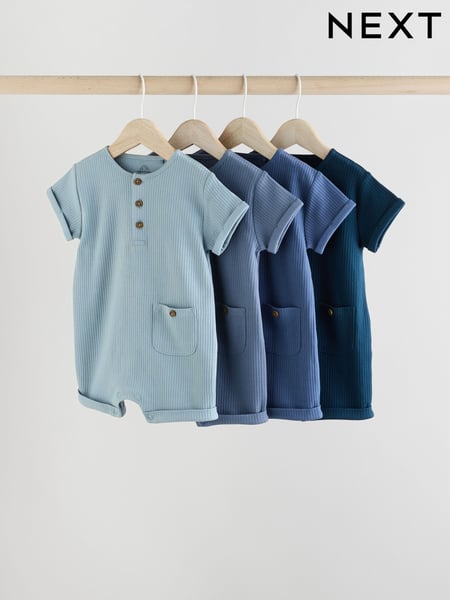 Blue Baby Jersey Rompers 4 Pack (E52194) | € 30 - € 35