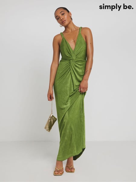 Simply Be Green Slinky Knot Detail Dress (E52425) | € 29
