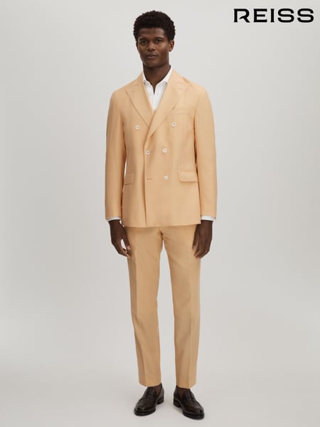 Oscar Jacobson Slim Fit Sand Wool Trousers (E52838) | € 310