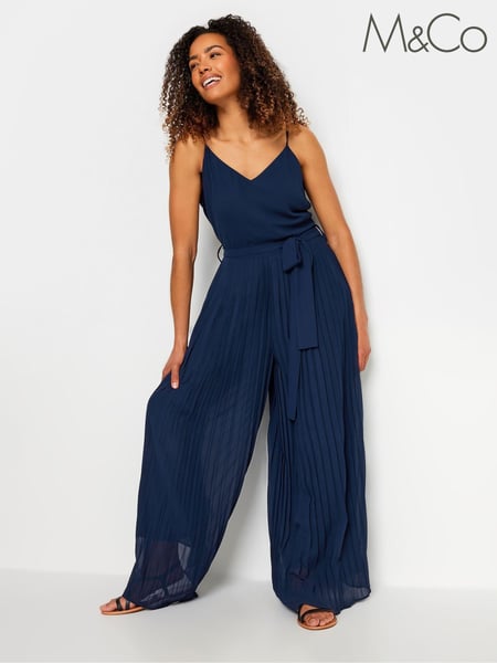 M&Co Blue Pleated Jumpsuit (E53574) | € 86