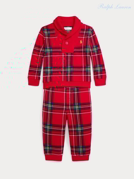 Polo Ralph Lauren Baby Red Tartan 100% Cotton Check Outfit Set (E55683) | 85 €