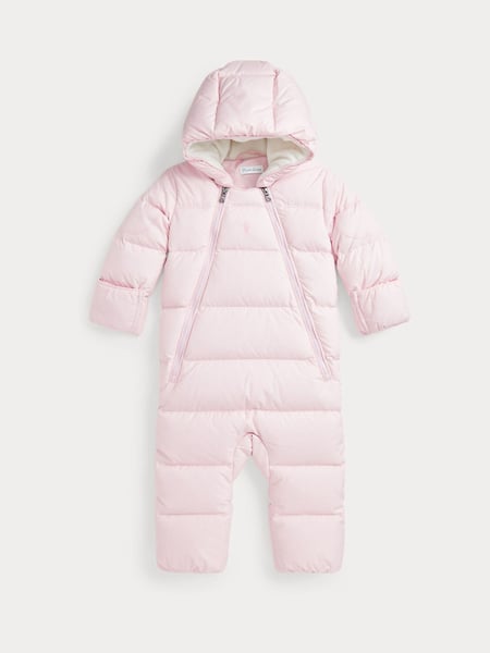 Pink - Polo Ralph Lauren Baby Navy Down Padded Hooded Romper Snowsuit (E55689) | 139 €