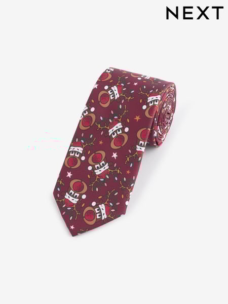 Red Reindeer Slim Christmas Design Tie (E55780) | € 14