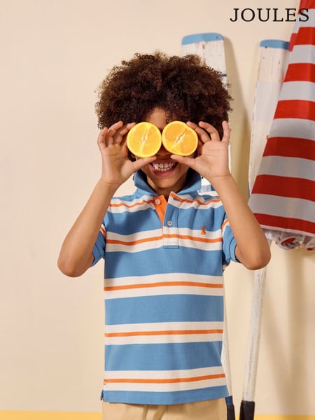 Joules Boys' Woody Blue Striped Polo Shirt (E55794) | € 25 - € 31