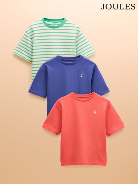 Joules Let's Go Multi Green Pack of Three T-Shirts (E56227) | € 37 - € 47