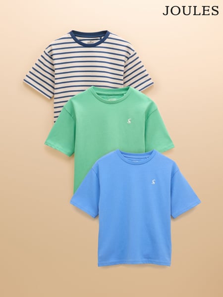 Joules Let's Go Multi Navy Pack of Three T-Shirts (E56231) | € 37 - € 47