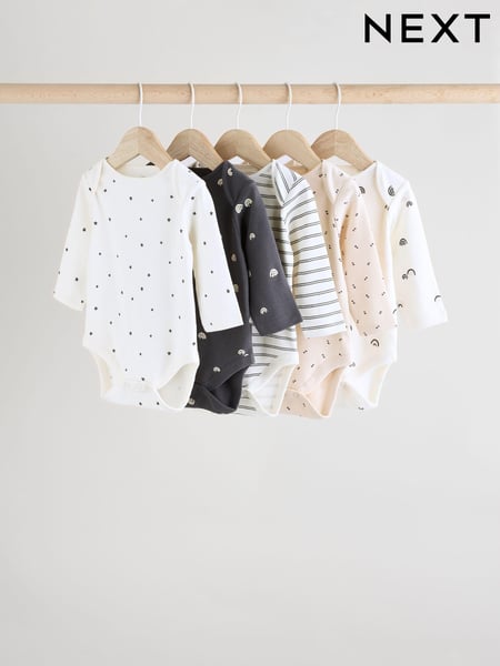 Black and White Baby Long Sleeve Bodysuits 5 Pack (E57301) | € 23 - € 26