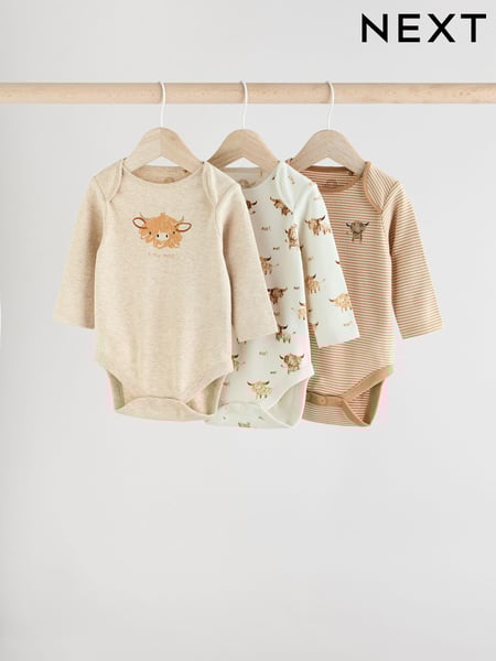 Neutral Hamish Baby Bodysuits 3 Pack (E57304) | € 17 - € 20