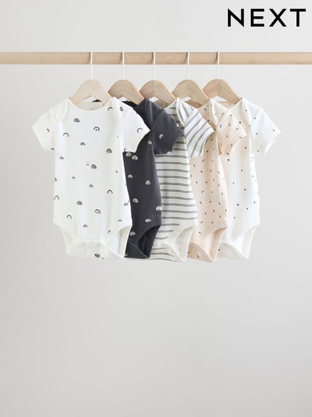 Black/White Baby Short Sleeve Bodysuits 5 Pack (E57519) | € 21 - € 24