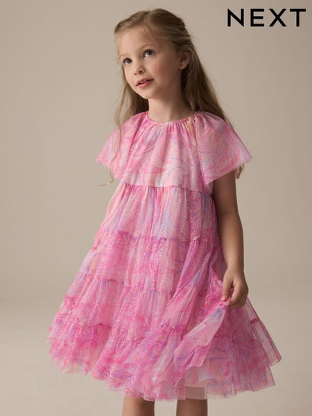 Pink Rainbow Sparkle Mesh Party Dress (3-16yrs) (E57560) | € 35 - € 44
