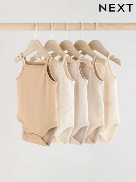 Neutral Baby Strappy Vest 100% Cotton Bodysuits 5 Pack (E58045) | € 20 - € 23