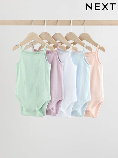 Pastel Baby Plain Vest 100% Cotton Bodysuits 5 Pack (E58046) | € 17 - € 20