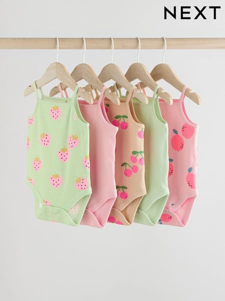 Green Baby Strappy Vest Bodysuits 5 Pack (E58050) | € 23 - € 26