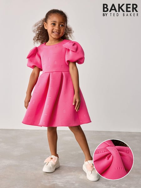 Baker by Ted Baker Bow Sleeve Embossed Scuba Dress (E58887) | € 62 - € 76