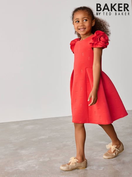 Baker by Ted Baker Rose Sleeve Detail Embossed Scuba Dress (E58939) | € 62 - € 73