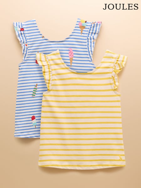 Joules Butterfly Blue/Yellow Pack of Two Frill Vests (E59024) | € 28 - € 36