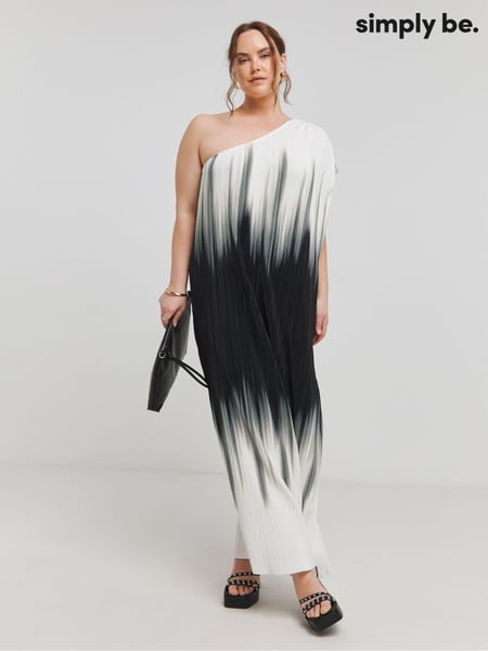 Simply Be White Ombre Plisse Maxi Dress (E59644) | € 33